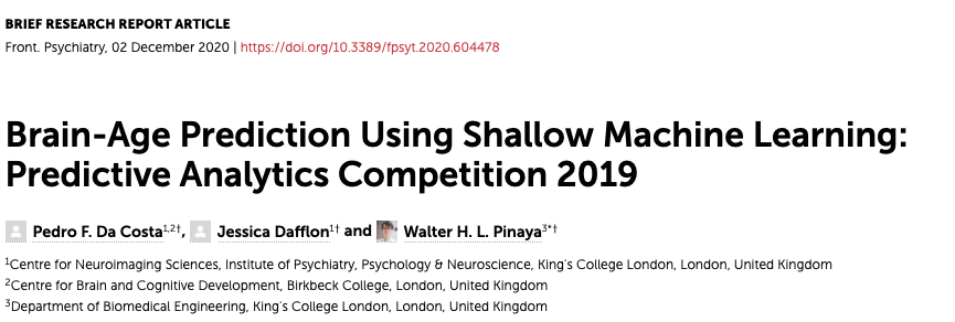 Brain-Age Prediction Using Shallow Machine Learning: Predictive Analytics Competition 2019
