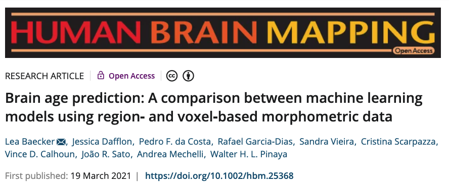 Brain age prediction: A comparison between machine learning models usnig region- and voxel-based morphometric data